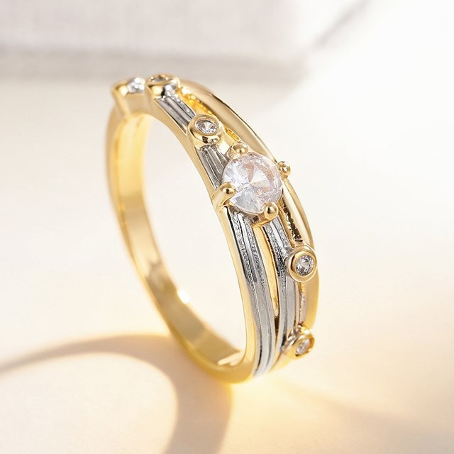 Huitan Ring, Bicolor, Zirkonia, Damen - Bild 1