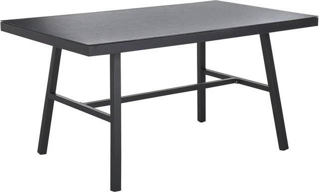Beliani Gartentisch CANETTO in Schwarz aus Aluminium und Glas, B/T/H: 150 x 90 x 76 cm - Bild 1