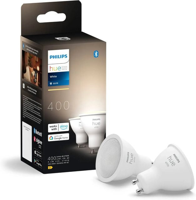 Philips Hue White GU10 LED-Leuchtmittel 2er-Set Warmweiß mit Bluetooth - Bild 1