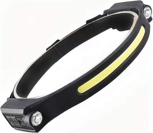 QHSPE Stirnlampe mit Dual-Lichtquellen-Sensor, superhell und wiederaufladbar, Farbe: Schwarz - Bild 1