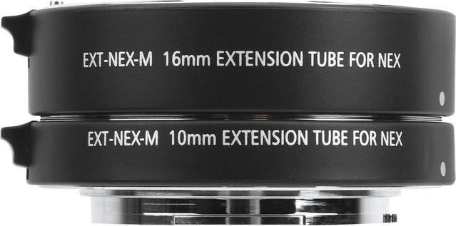 Mcoplus Makro Autofokus Nahaufnahmeadapterring für Sony E-Mount, 10mm und 16mm, Schwarz - Bild 1