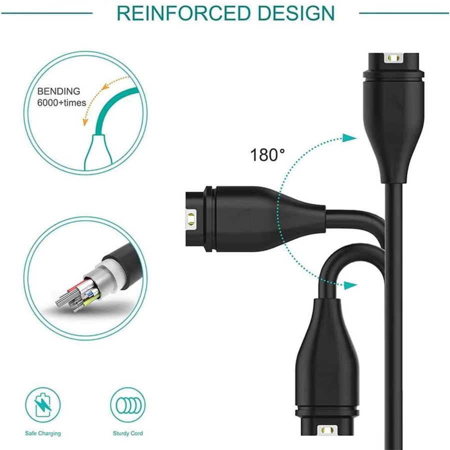 Garmin Uhren-Ladekabel, USB-C, Schwarz - Bild 3
