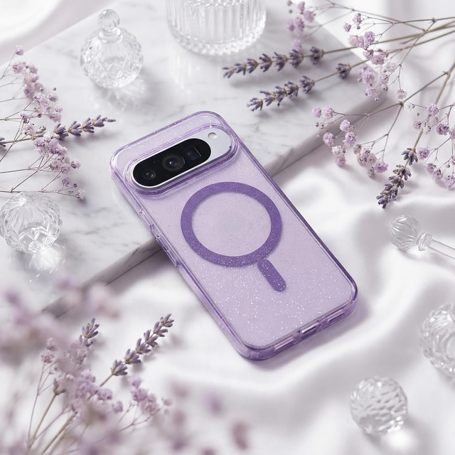 Transparente Handyhülle mit Sternenhimmel-Design für Google Pixel 10 Pro XL, 10, 10 Pro sowie Pixel 9 und 9 Pro XL, Magnetisch, Schwarz-Rosa-Pink - Bild 1