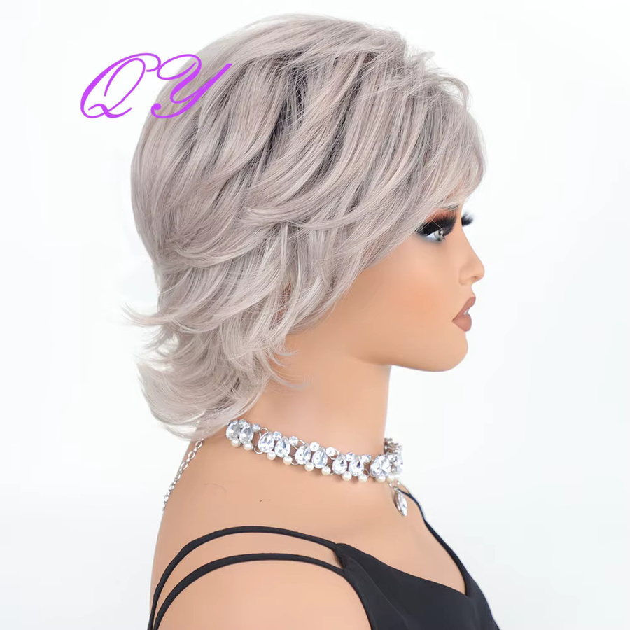 IQRYR WIG Perücke, Pixie-Schnitt, aschgrau, Damen - Bild 2