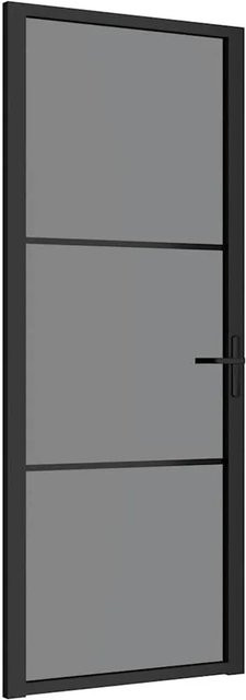 vidaXL Moderne Innentür aus Aluminium und ESG-Glas in Schwarz, B: 83 cm, H: 201,5 cm - Bild 1
