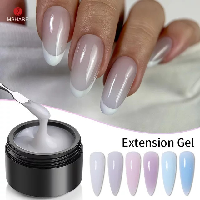 MSHARE Builder Hartgel, 50 g, Jelly White Pink Blue Translucent - Bild 1