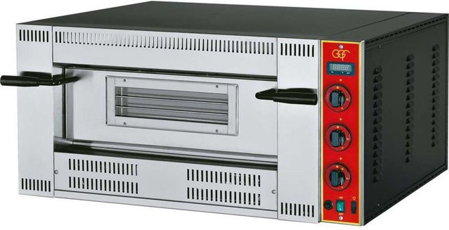 GGF Gas Pizzaofen für 4 Pizzen Ø 360 mm, 17,0 kW, schwarz/silber, B/T/H: 109,5 x 111 x 47,2 cm - Bild 1