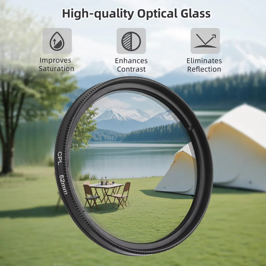 Maerknon CPL Filter Universal Polarisator Filter Objektiv Clip für Smartphones in Schwarz, 52mm - Bild 3