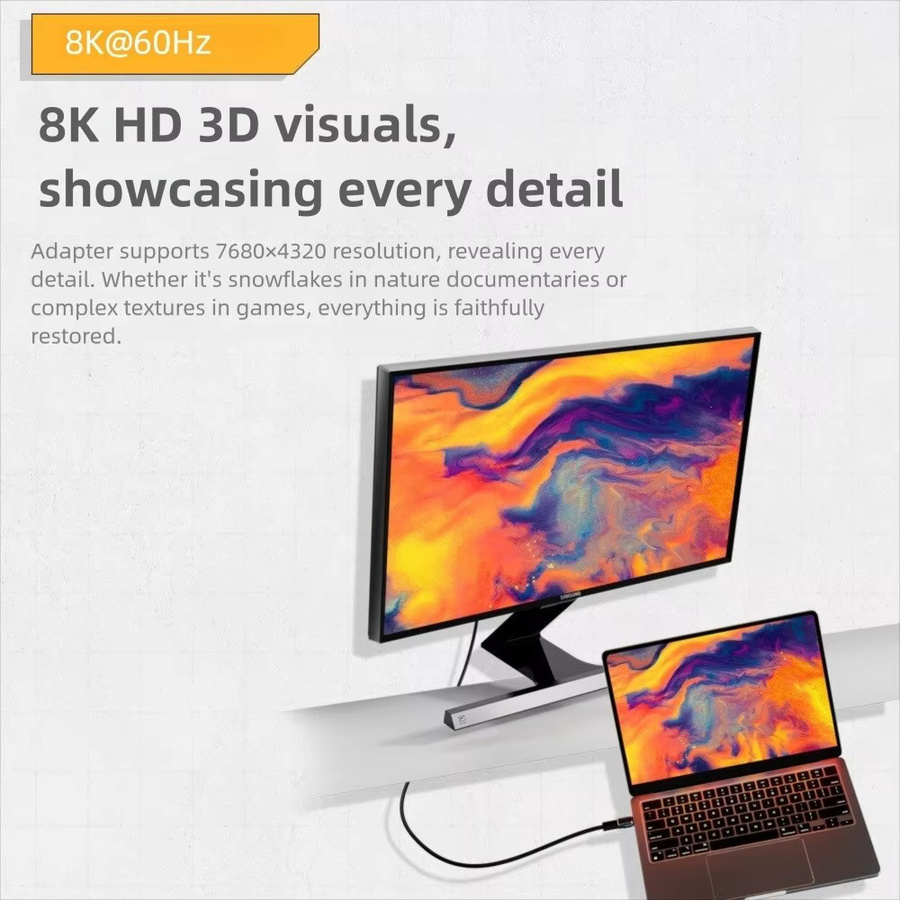 Professioneller PD 240W USB-C Magnetadapter für 8K 60Hz und 80Gbps, USB4.0 Typ C Konverter für Laptop in Blau - Bild 3