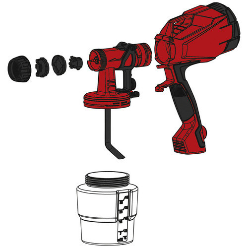 Einhell Farbsprühpistole TC-SY 400 P für Lacke und Lasuren in Rot, Schwarz und Weiß - Bild 4
