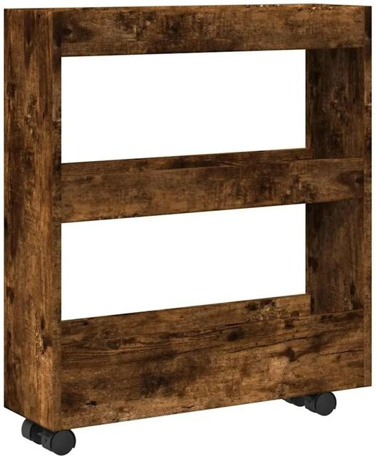 vidaXL Aufbewahrungswagen schmal mit 3 Etagen aus Holzwerkstoff in Geräucherte Eiche, B/T/H: 18 x 15 x 70 cm - Bild 1
