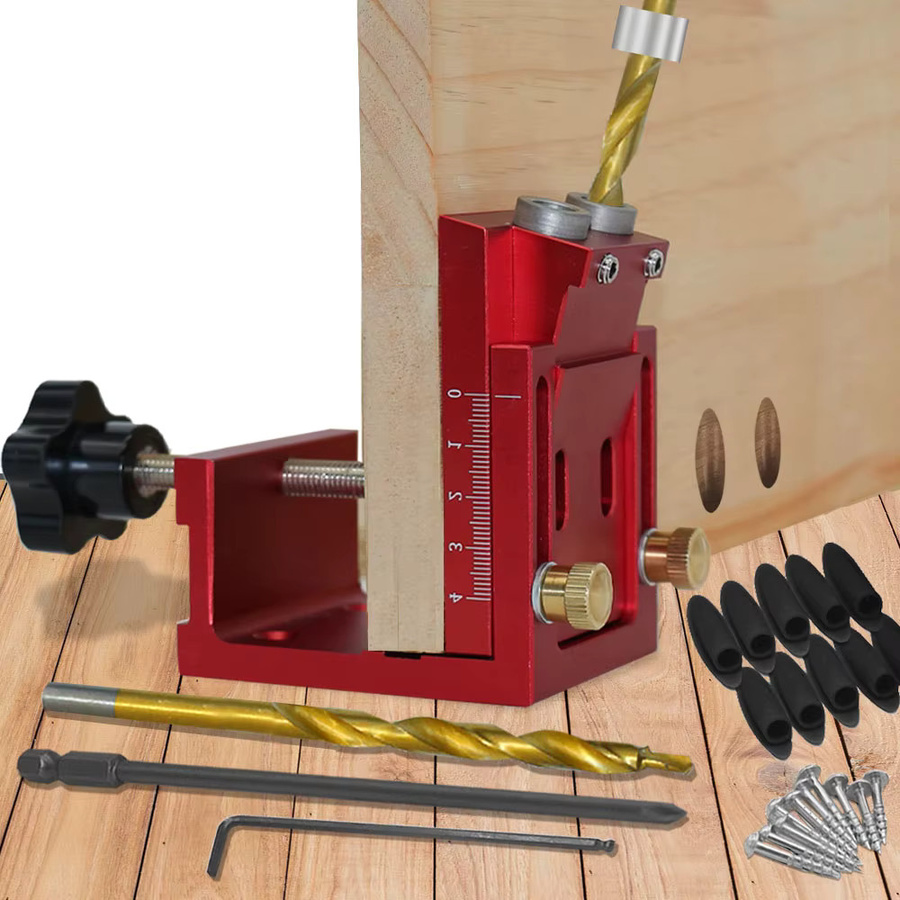 GDART Multi-Tool Pocket Bohrer Guide Dübel Jig Set aus Aluminium für Schräglochbohrungen und DIY Holzarbeiten - Bild 2
