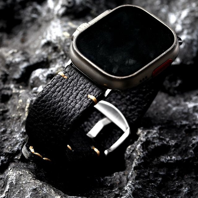 Mbox Uhrenarmband Leder, Schwarz, Herren - Bild 1