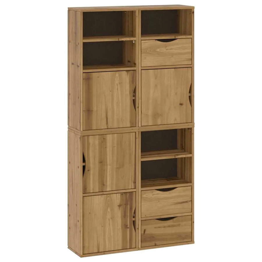4er-Set vidaXL ODDA Beistellschränke aus Massivholz Kiefer in Braun, B/T/H: 40 x 24 x 79 cm - Bild 2