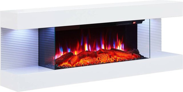 BALDERIA Elektrokamin Lumina Wandkamin mit 1800 W Heizung in Weiß aus Metall B/H/T: 112 x 41,8 x 21,6 cm - Bild 1