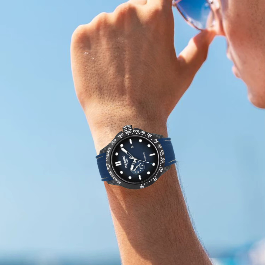 Deesio Armbanduhr Automatik, Kohlefaser, Schwarz, Herren - Bild 3