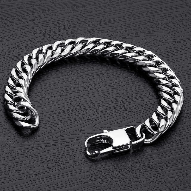 YDSMOSO Armband mit Seitenkette, Edelstahl, Silber, Unisex - Bild 1