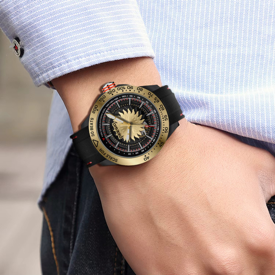 Deesio Armbanduhr, Automatik, Textil/NATO, Schwarz, Herren - Bild 3
