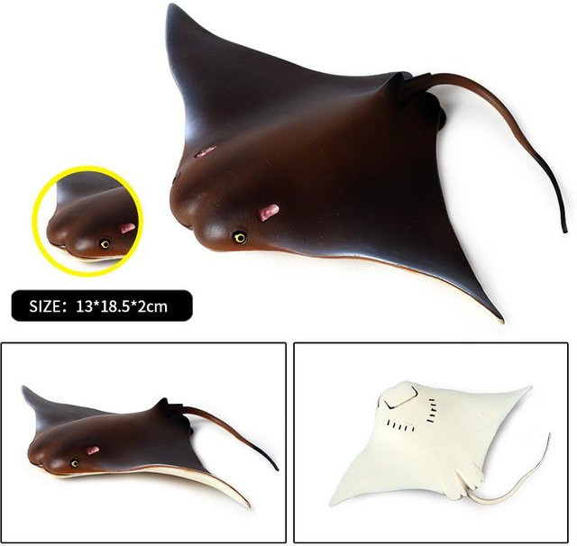 Oenux Meerestiere Rochen Teufelsrochen Mantarochen Spielfiguren 10-teiliges Set - Bild 1