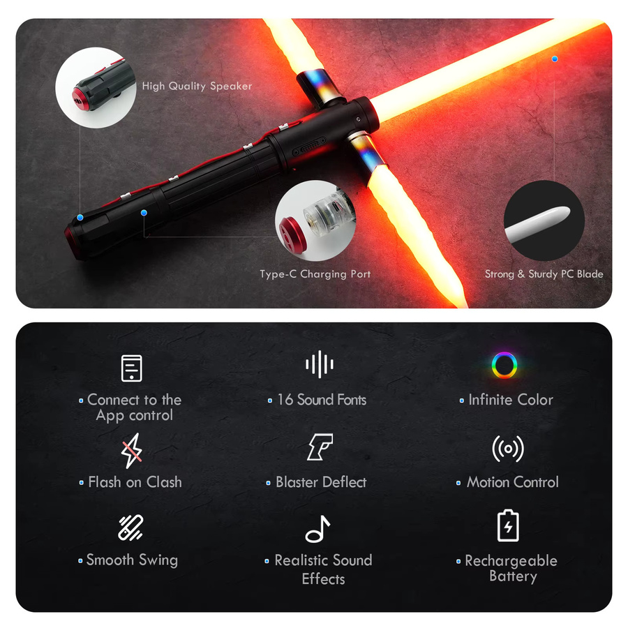 DamienSaber Kylo Ren Se Lichtschwert mit Kreuzschutz - Bild 2