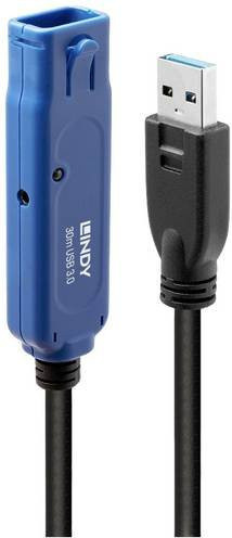 Lindy USB 3.0 Aktivverlängerung USB-A auf USB-A, 30 m, Schwarz und Blau - Bild 1