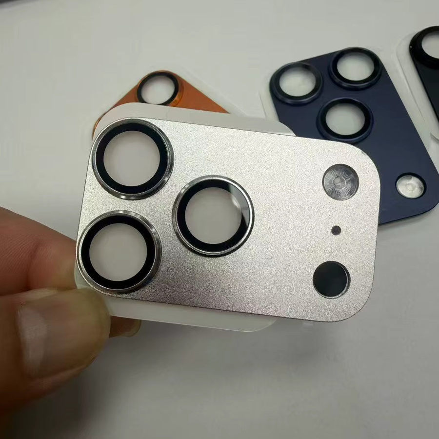 Metall Kamera Schutzabdeckung für iPhone 14 15 16 17 Pro Max in Orange aus Glas-Legierung als Objektivring-Schutzkappe - Bild 3