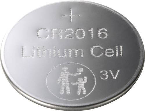 Basetech Knopfzelle CR2016 3,0V Lithium 80 mAh, 4 Stück, Silber - Bild 1