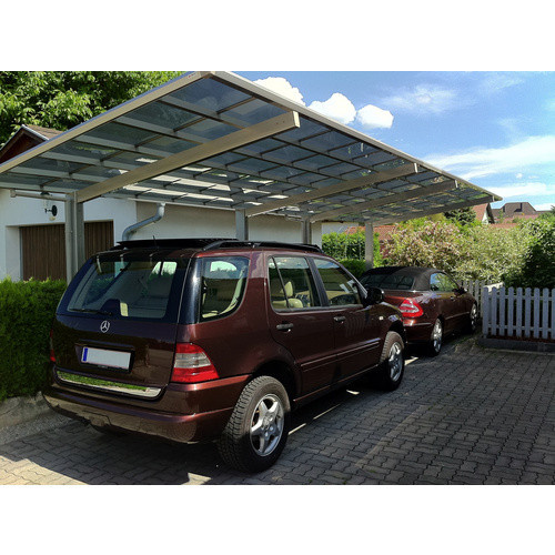 Ximax Doppelcarport Linea-80 Tandem in Edelstahl-Look, Breite: 272,6 cm, Tiefe: 982,6 cm - Bild 4
