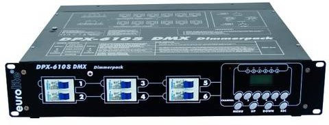 Eurolite DPX-610 DMX Dimmer 6-Kanal in 19 Zoll-Bauform, Schwarz - Bild 1