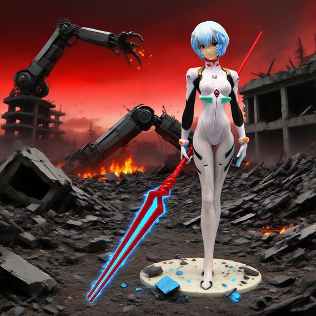 Bandai Neon Genesis Evangelion Ayanami Rei Asuka Makinami, Actionfigur, Kunststoff - Bild 1