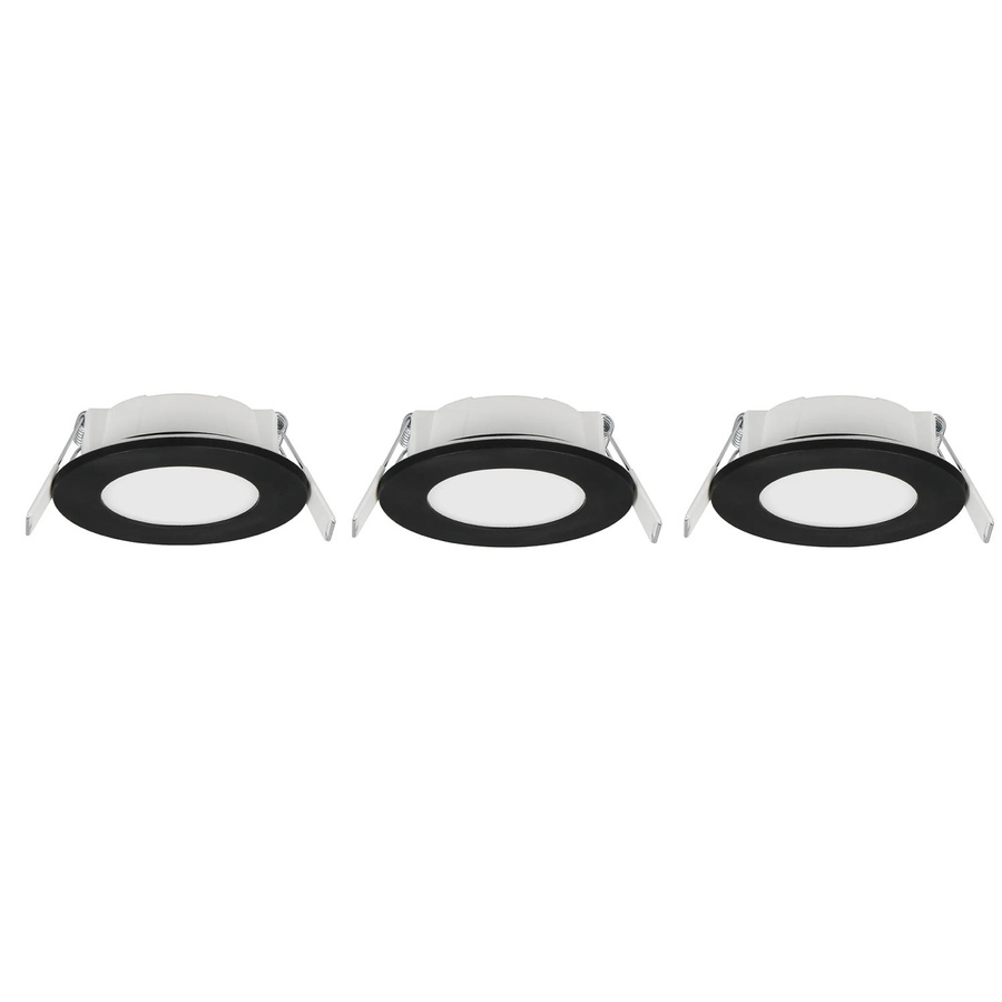 Trio LED-Einbauleuchten Himal Schwarz 3er-Set mit modernem Design für Außenbereiche und Badezimmer, Durchmesser: 8,5 cm - Bild 2