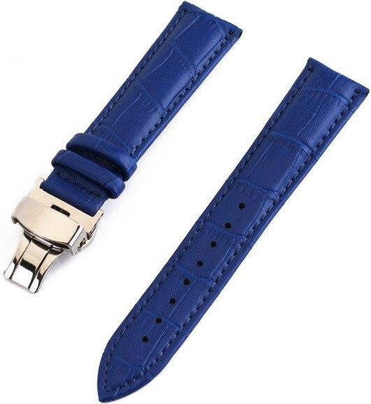Uhrenarmband Krokodilleder, hellblau, Schmetterlingsschnalle, Herren - Bild 1