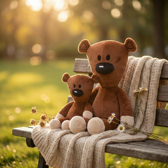 MIAOOWA Mr. Bean Teddybär Plüschtier, Braun - Bild 1