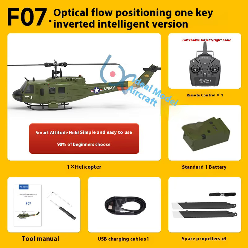 Yuxiang UH1 Huey F07 ferngesteuerter Hubschrauber, 3D-Stunt-Hubschrauber - Bild 4