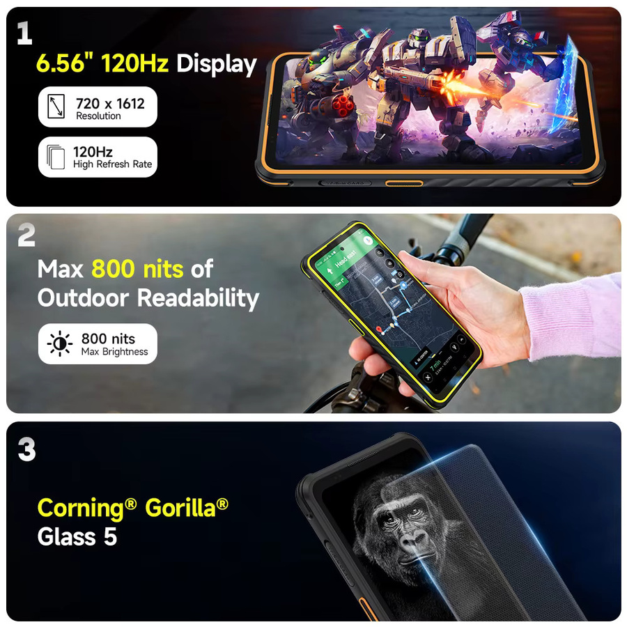 Ulefone Armor X31 Pro 5G Robustes Smartphone in Schwarz mit Android 14, 6,56 Zoll Display, 256 GB Speicher, NFC und 64-MP-Hauptkamera - Bild 4