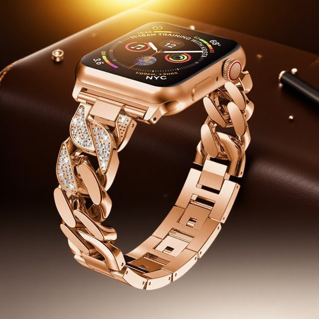 Cor Uhrenarmband Edelstahl, Roségold, Diamant, Kristall, Damen - Bild 1