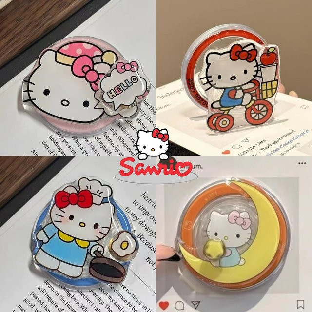 Sanrio Hello Kitty Magnetischer Handygriff mit MagSafe Rotation und Griptok Ständer für iPhone, Mehrfarbig - Bild 1