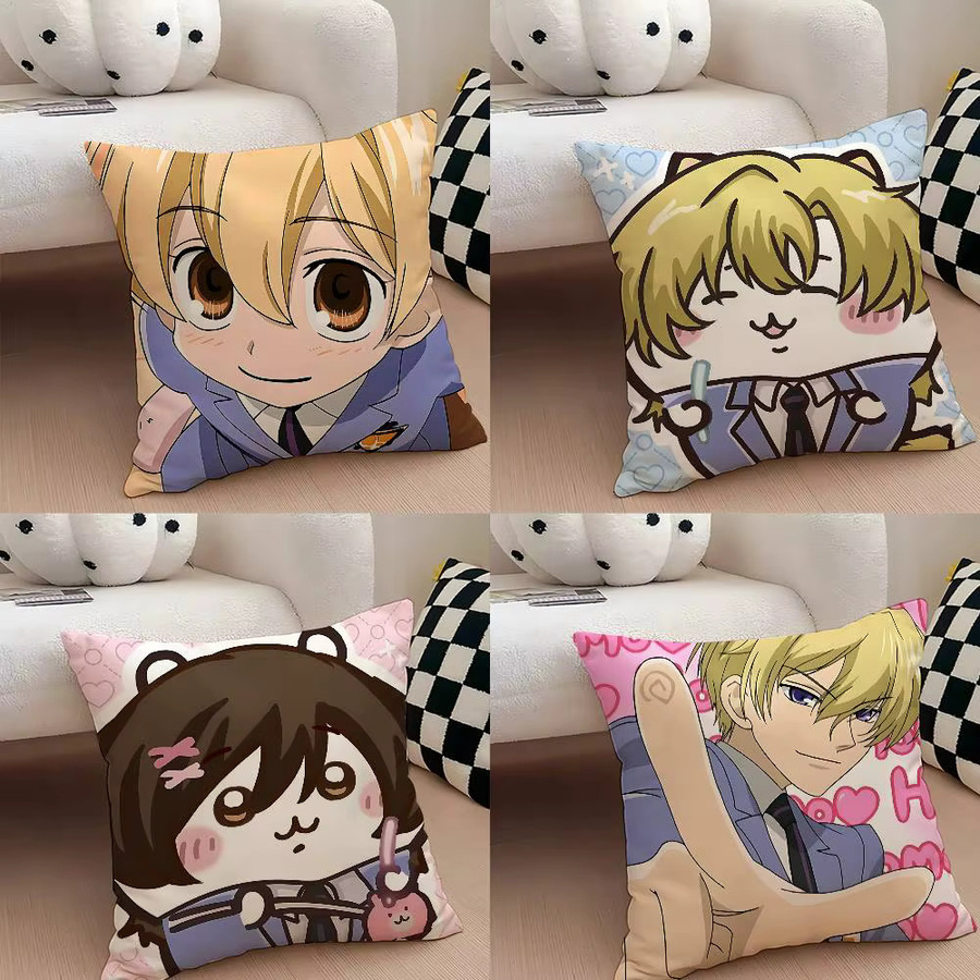 52TOYS Ouran High School Hosts Club Kissenbezug aus Plüschstoff mit doppelseitigem Druck, Mehrfarbig - Bild 2