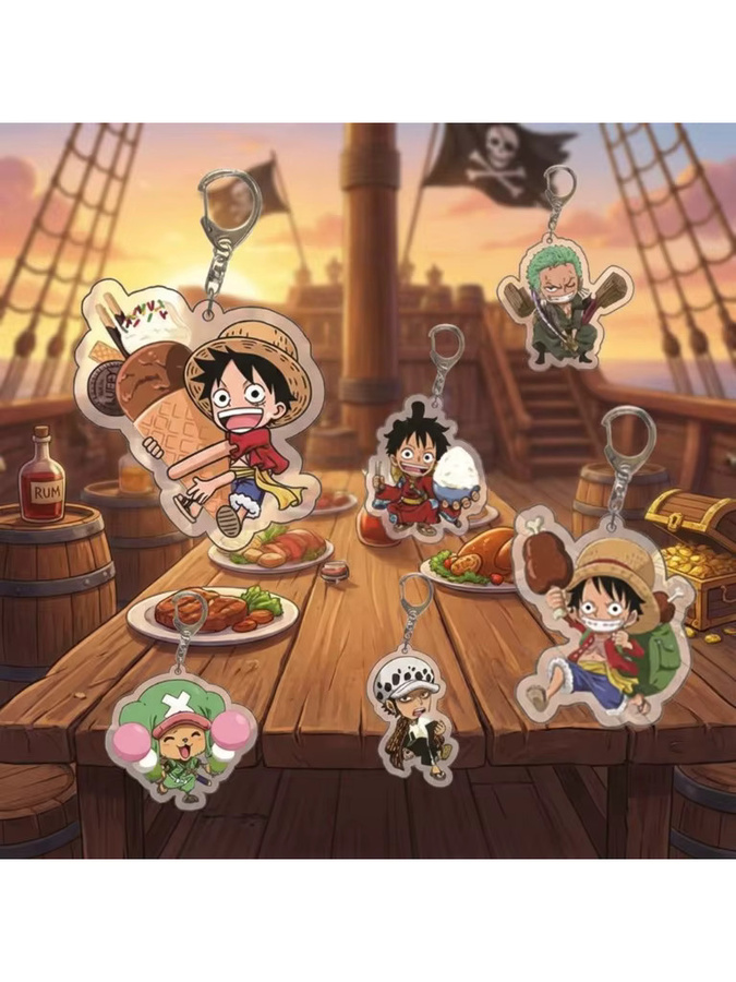 Bandai One Piece Acryl-Schlüsselanhänger Luffy Zoro, Zubehör - Bild 3