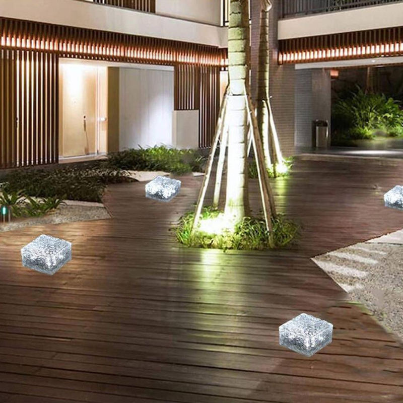 TOMTOP JMS Solarbetriebene Eisziegel-Lichter für den Außenbereich mit 4 LED-Lichtern in Warmweiß für Garten und Terrasse - Bild 4