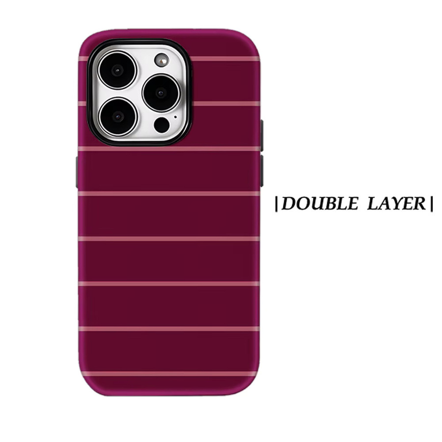 Potdemiel Handyhülle mit rot gestreiften Streifen für iPhone 17 16 15 14 13 Pro Max Plus, magnetische robuste Doppel-Schicht-Hülle - Bild 6