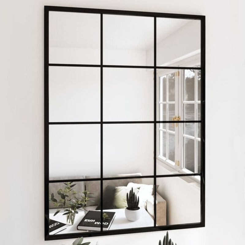 3er-Set Wandspiegel aus Metall in Schwarz von Vidaxl, rechteckig, B: 80 cm, H: 60 cm - Bild 1
