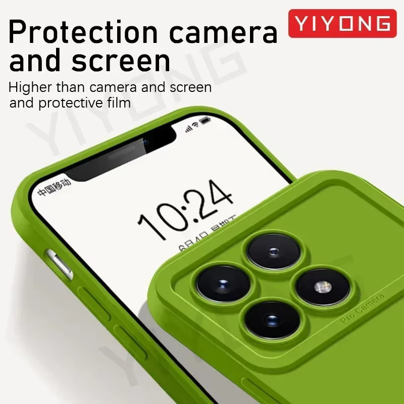 YIYONG Silikon Softcover für Xiaomi Poco X6 Pro 5G und Poco F6, Flüssigkeits-Design, Schwarz oder Grün - Bild 3