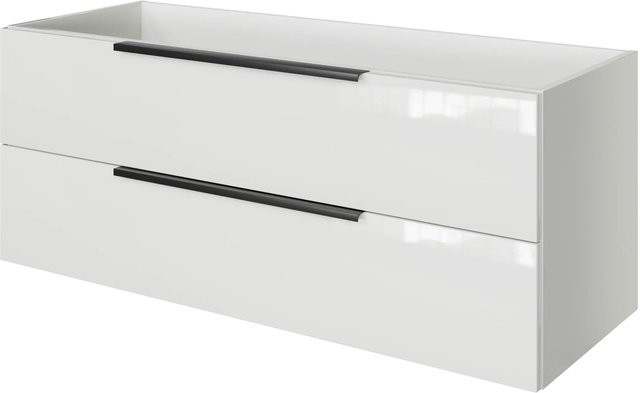 Pelipal Unterschrank Quantum 07 für Doppel-Waschtisch, Schneeweiß Glanz, Breite: 120 cm, Höhe: 48 cm, Tiefe: 42,9 cm - Bild 1