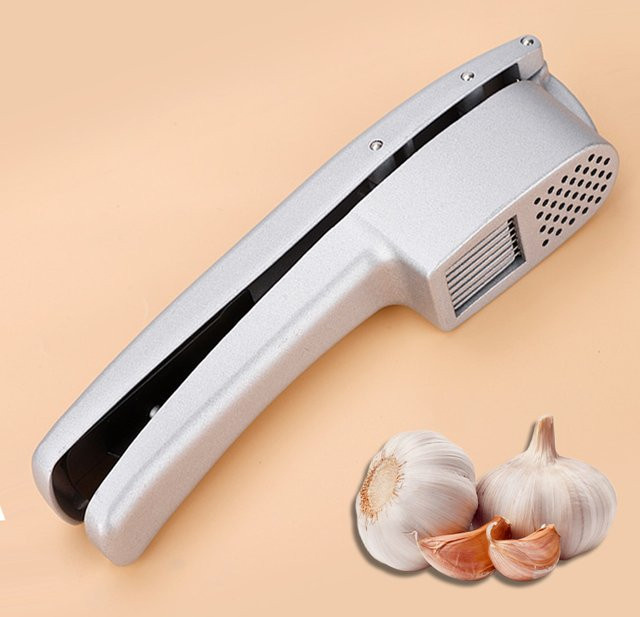 Venlohome 2-in-1 Knoblauchpresse und Slicer aus Aluminium in Silber - Bild 1