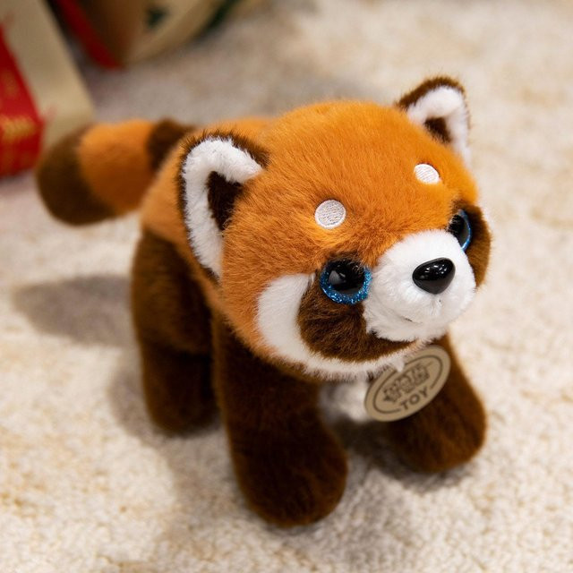 Linyi toy Roter Panda Waschbär, Plüschtier, Weiß Braun, 20cm - Bild 1