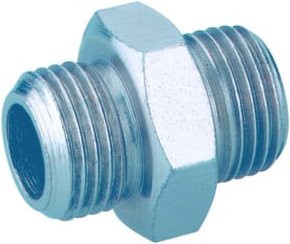 Schneider Electric Doppelnippel DN-NI-G1/2a x G1/2a aus Messing in Silber - Bild 1