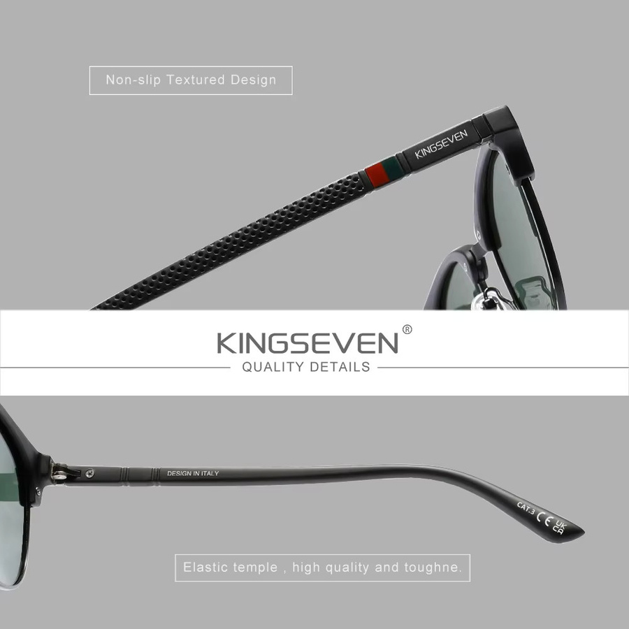 KINGSEVEN Sonnenbrille, Halbrand, polarisiert, Unisex - Bild 2