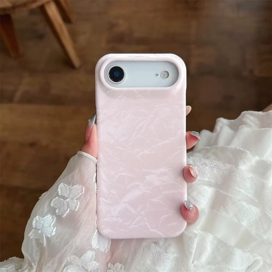 Luxuriöse Handyhülle aus Plüschstoff und Leder für Apple iPhone in Pink - Bild 1