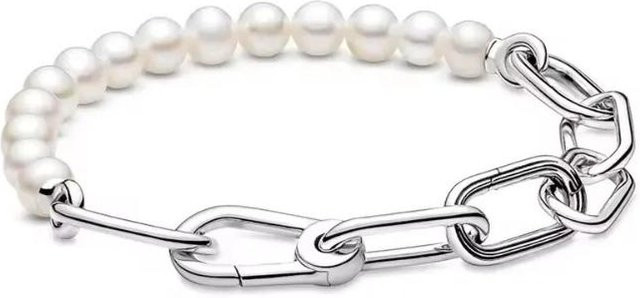Wan Ying Armband, 925 Silber, Perle, Zirkonia, Damen, 19cm - Bild 1